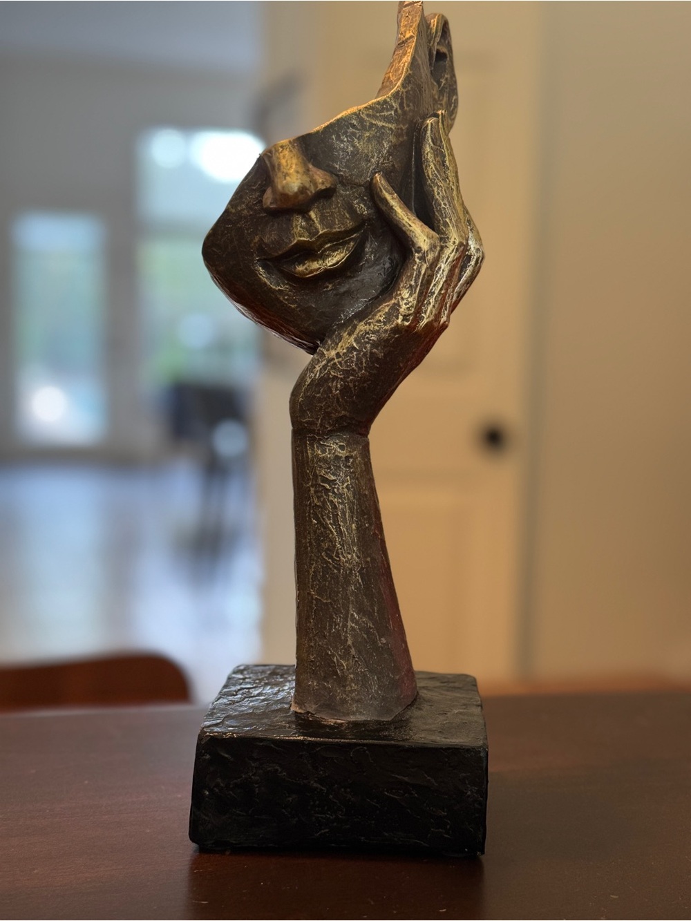 11.5" The Thinker /Thinking Lady Sculpture/Face Mask Sculpture